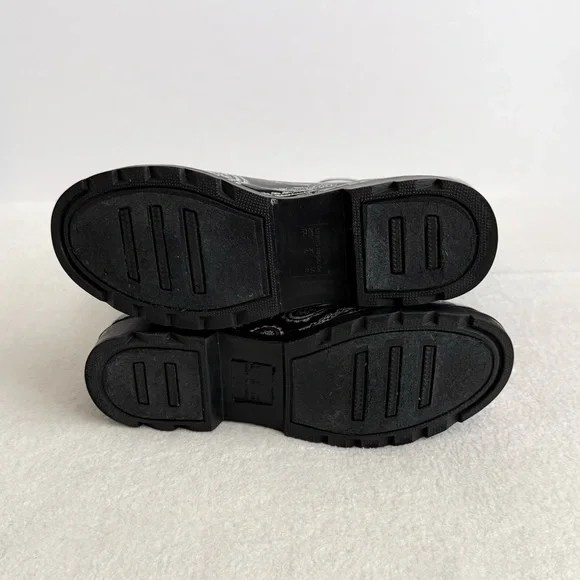 Paisley Rubber Rain Boots Black Purple - Picture 11 of 13